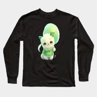 Carry the Charm of the Sad Green Kitten: Discover our Print-on-Demand Creations Long Sleeve T-Shirt